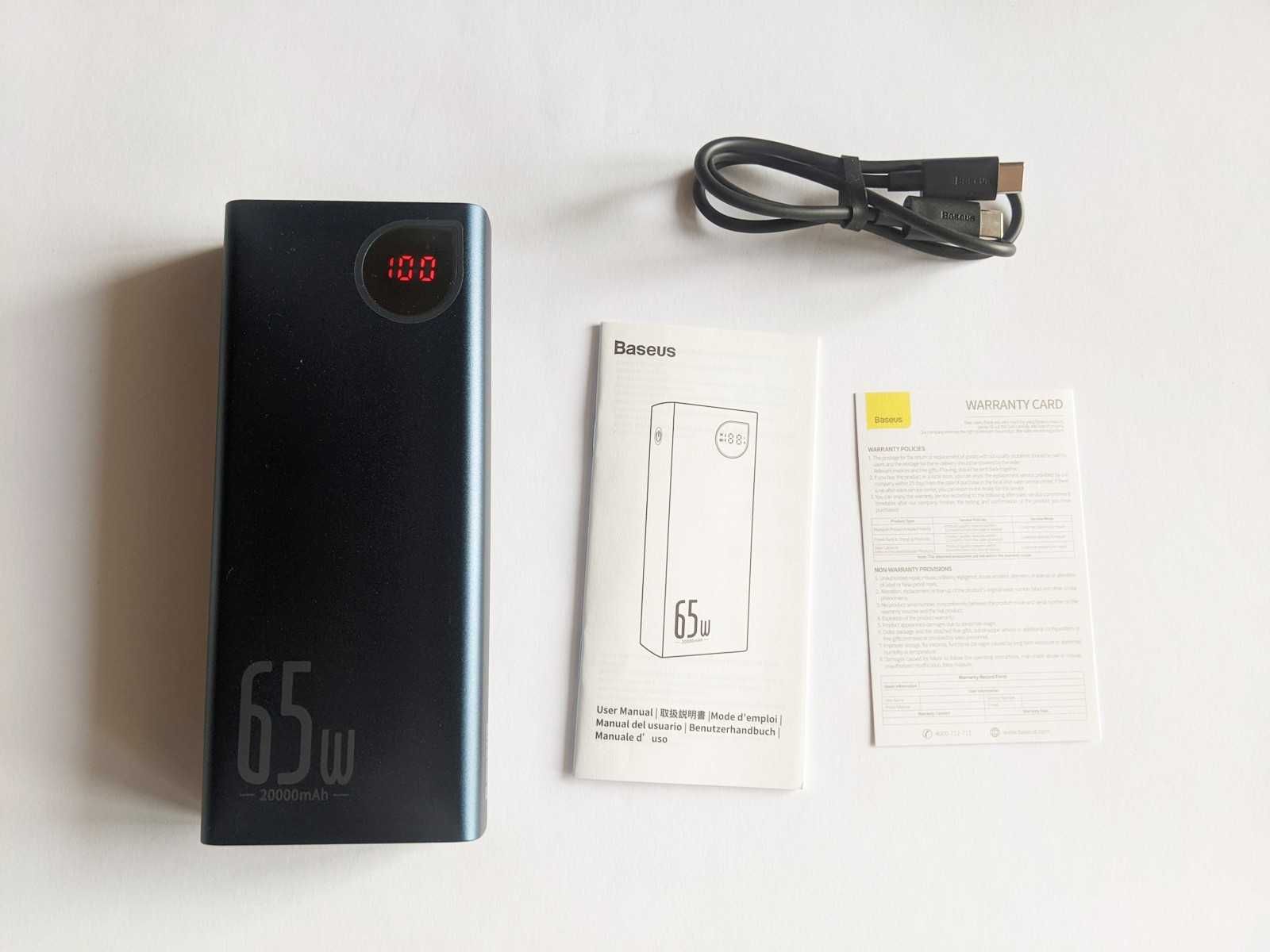 Павербанк Baseus Adaman Power Bank 65W Вт 20000mAh PD PPS  QC4+