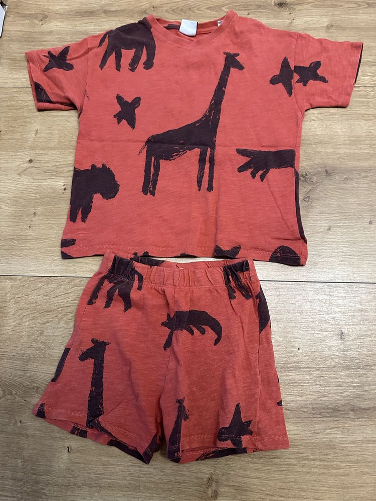 Komplet z grubej bawełny Zara koszulka oversize spodenki