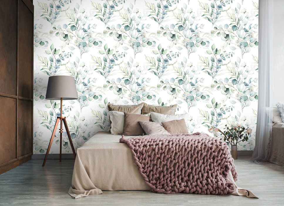 Fototapeta Liście Kwiaty Zieleń Powtarzalne 3D Twój Rozmiar + KLEJ