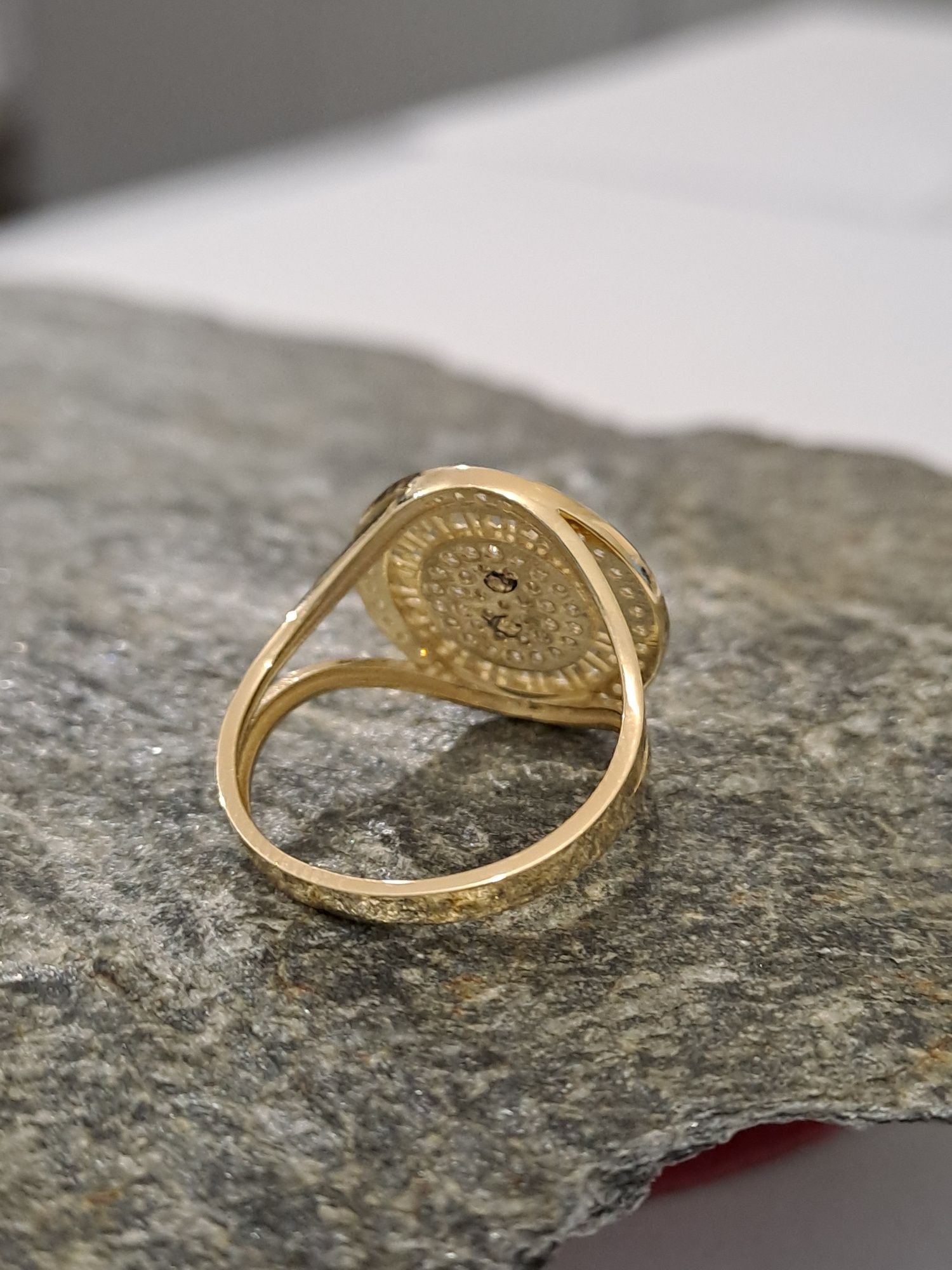 Złoty pierścionek Chanel 585 Nowy roz.18