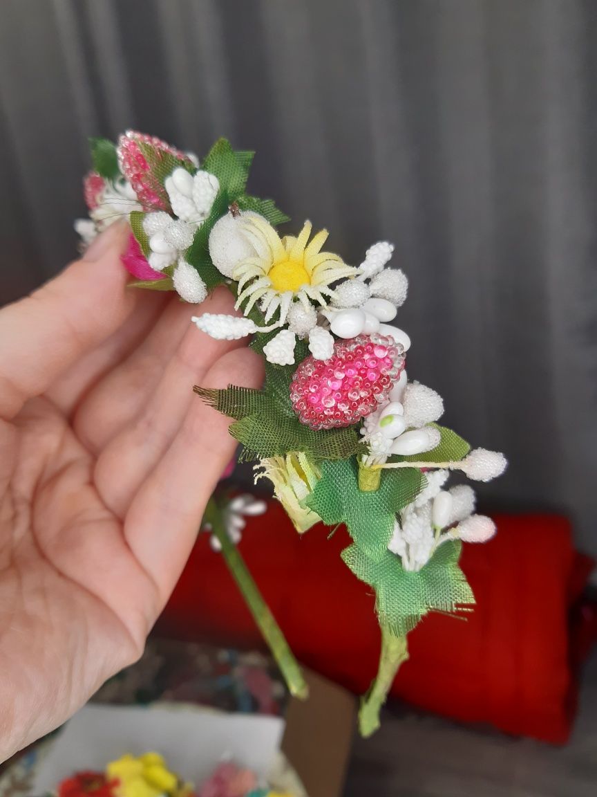 Весенний обруч ободок из цветов для волос / Донецк 200
