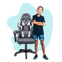 Outletowy fotel Hell's Chair HC-1007 Kids Gray z małym zabrudzeniem