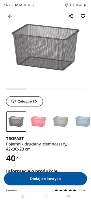 Regał trofast Ikea z pojemnikami