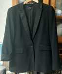 Blazer Preto Acetinado - Kiabi