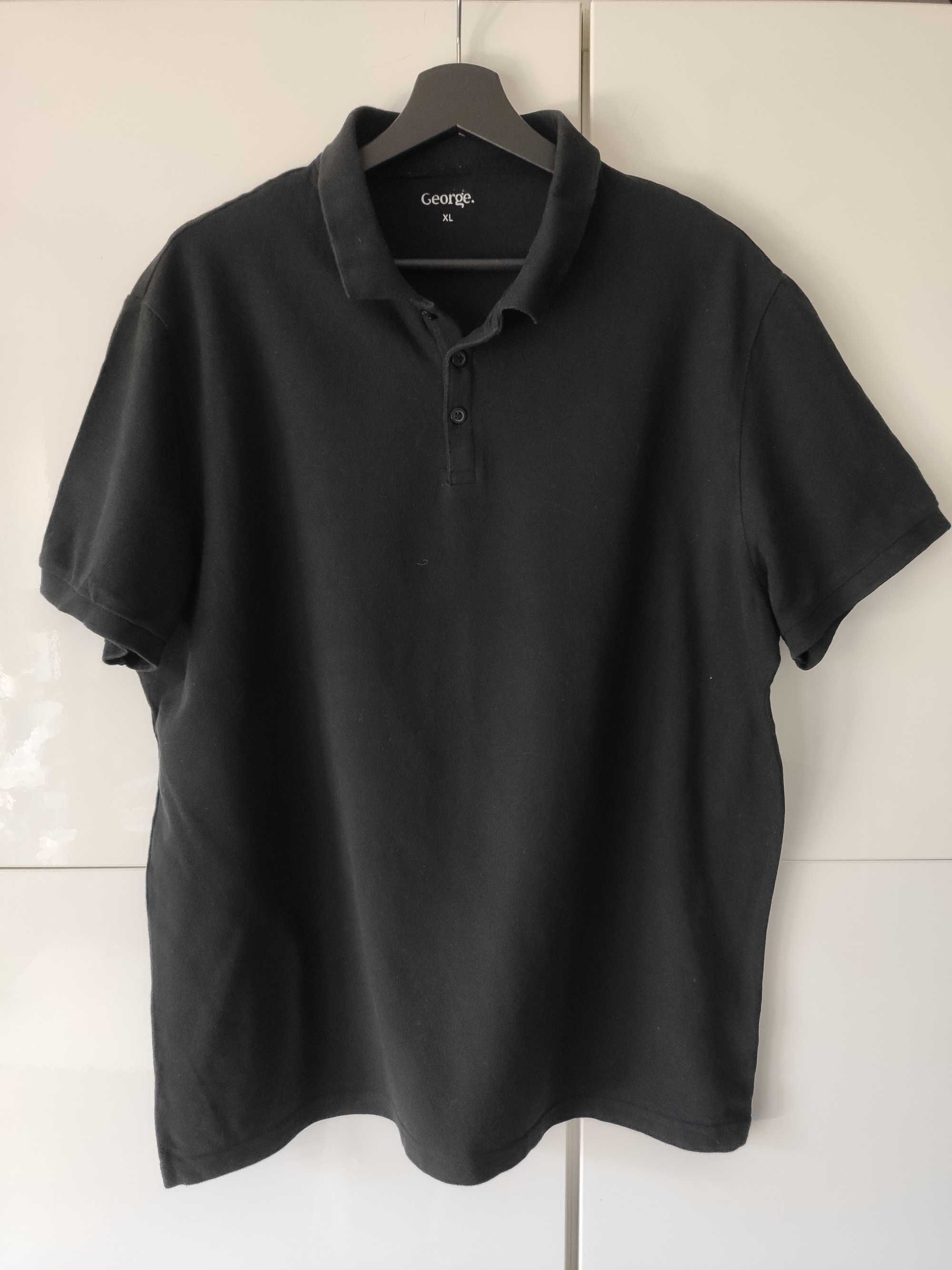 Czarna koszulka polo t-shirt męski 100% bawełna George rozmiar XL