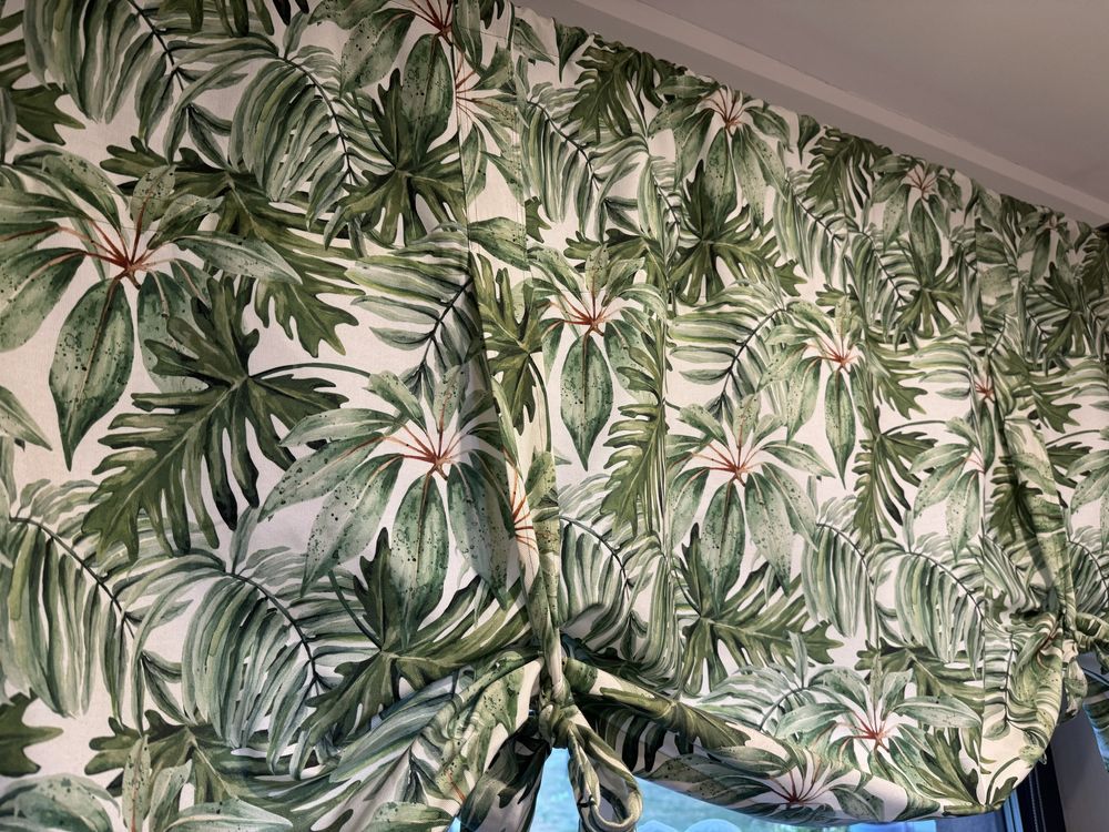 Roleta rzymska na okno liscie monstera/palma