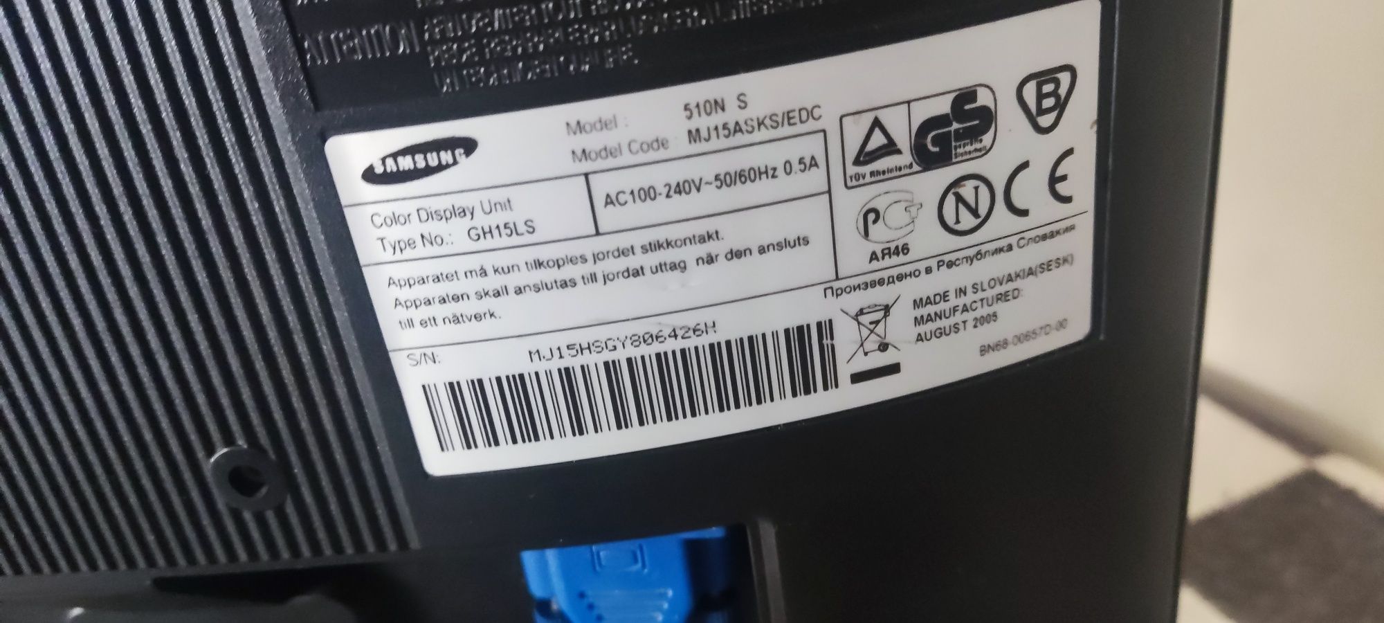 Monitor Samsung 15"