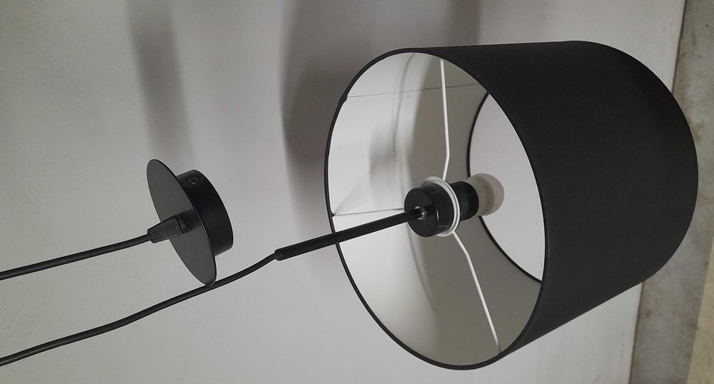 Lampy sufitowe komplet 3szt czarne materiałowe