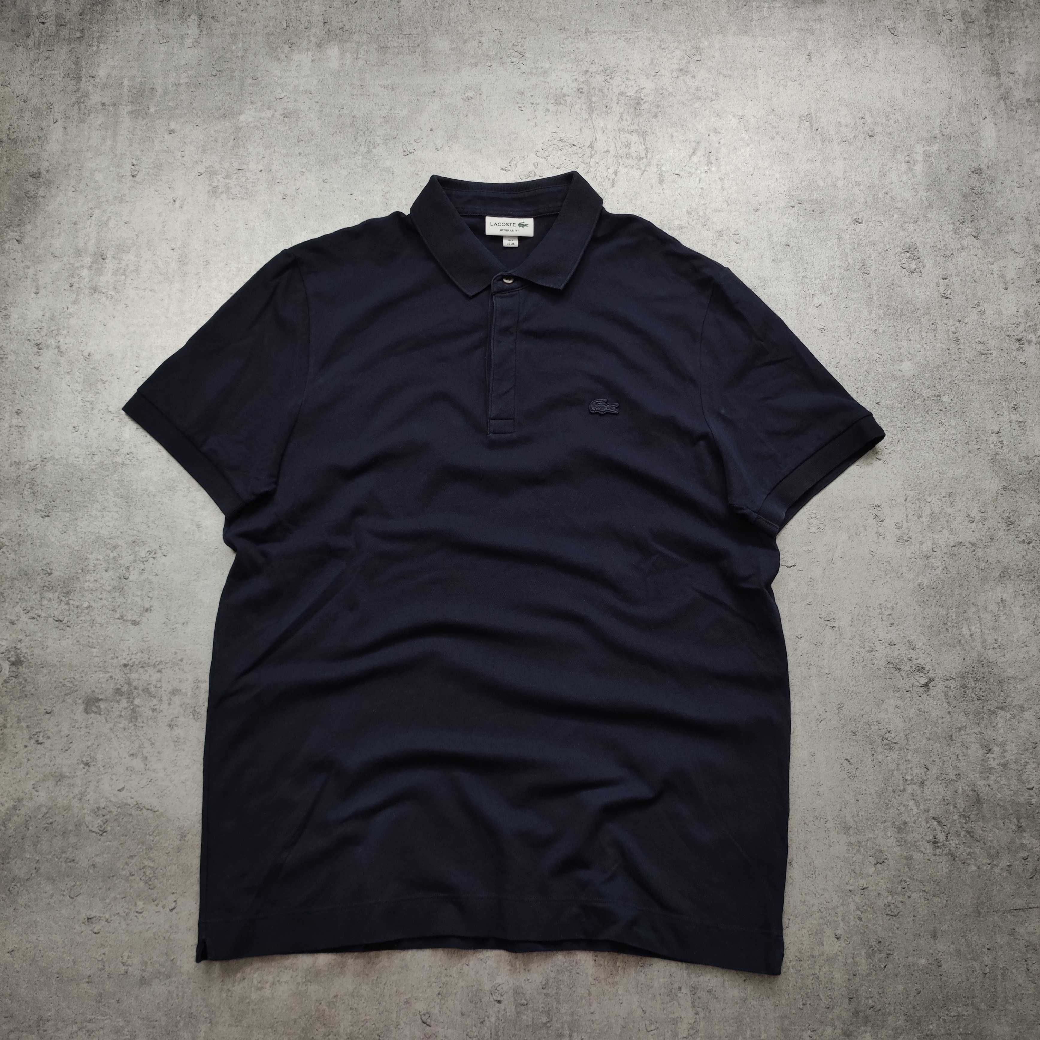 MĘSKA Koszulka Polo Elegancka Bawełna PREMIUM haft Granatowa Lacoste