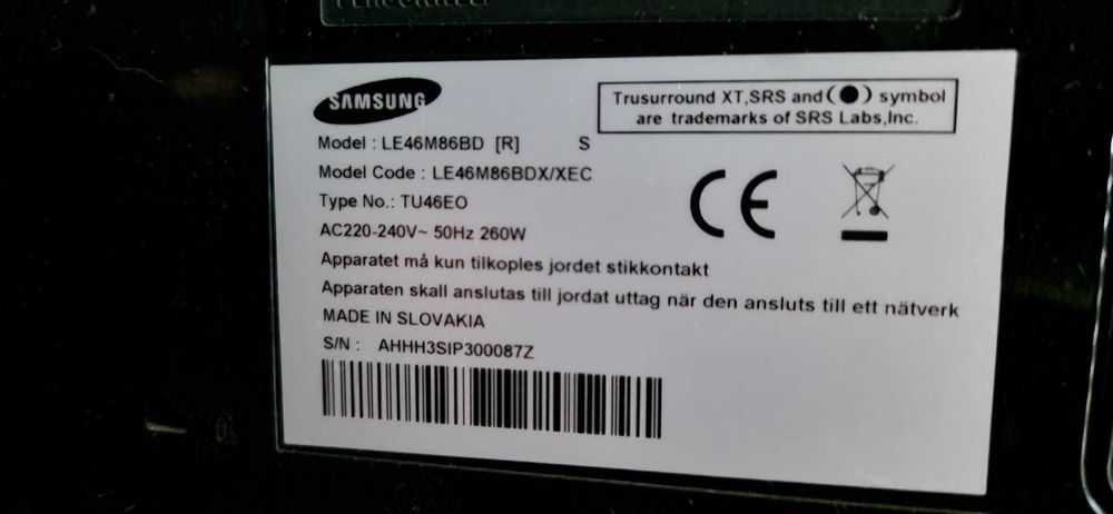 LCD Samsung 46 polegadas (avariada)