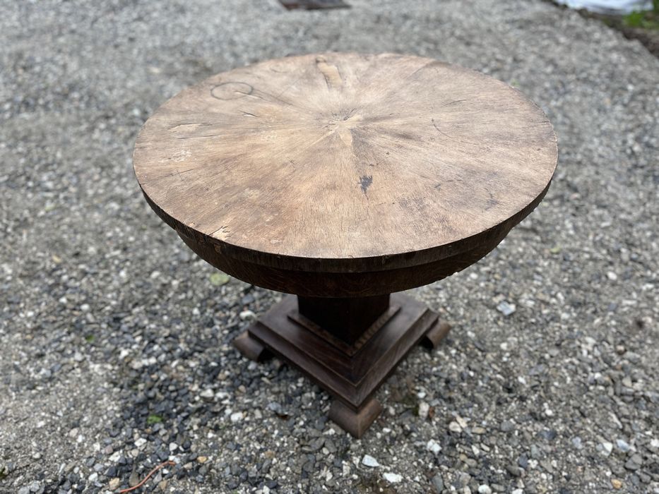 Stary okrągły stół, antyk, stół karciak