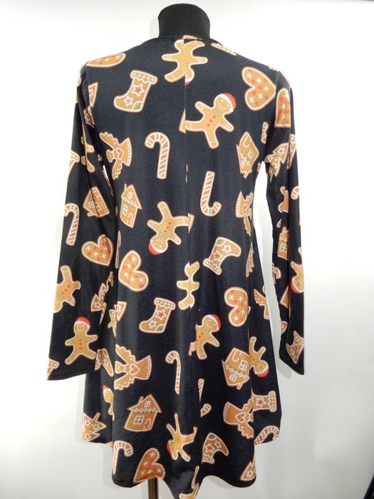 Sukienka rozkloszowana świąteczna święta ciastek pierniki 36 38 S M