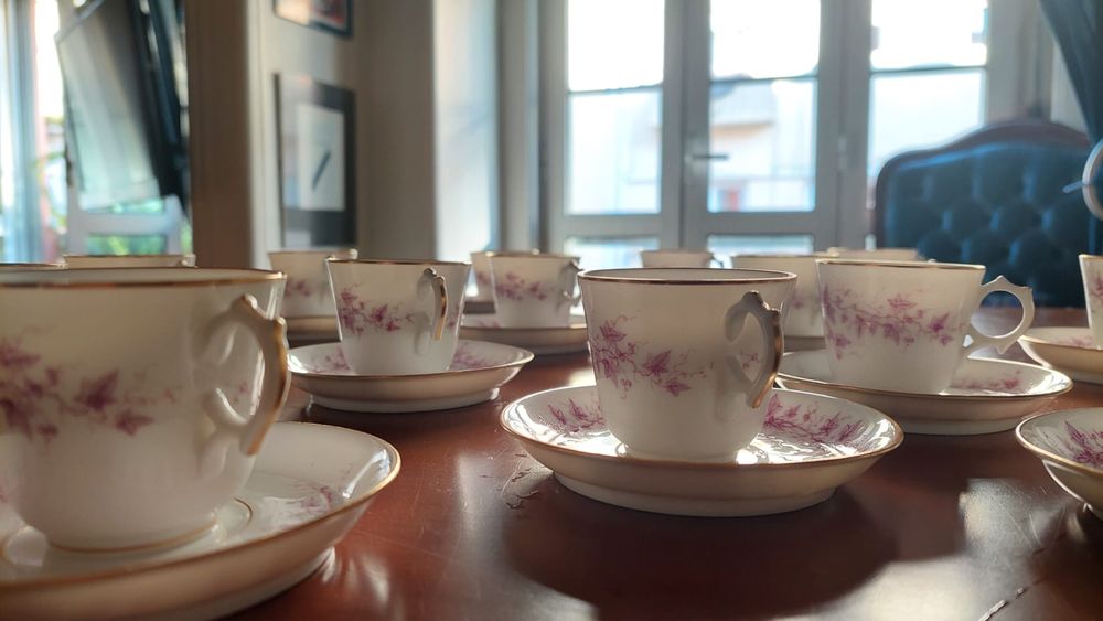 Serviço 14 chávenas de café porcelana