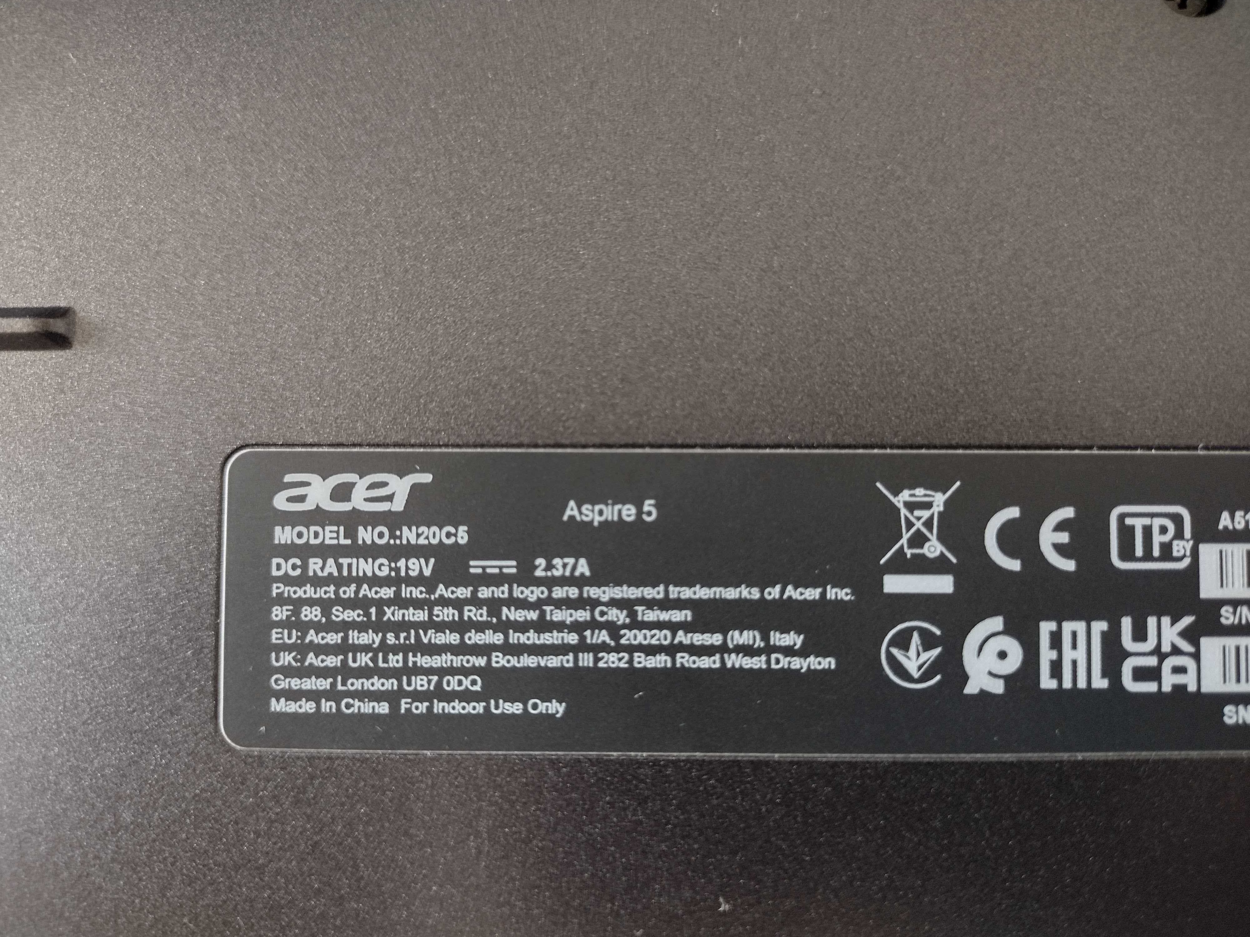 Laptop Acer Aspire 5 N20C5 i5-1135G7 2.4Ghz 8GB Win11 SSD-475GB 15.6"