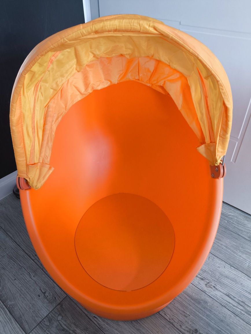 Krzesło obrotowe fotel jajko Ikea PS LÖMSK pomarańcz