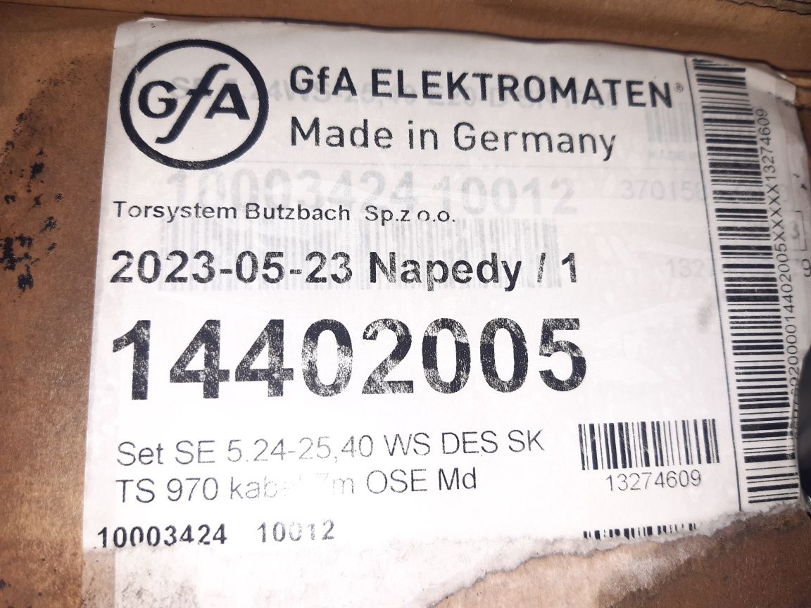 Napęd  SE5.25  centrala TS970 GFA  Elektromaten
