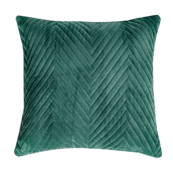 Poszewka na poduszę 45x45 Welurowa velvet pluszowa Jodełka Caden Zielo