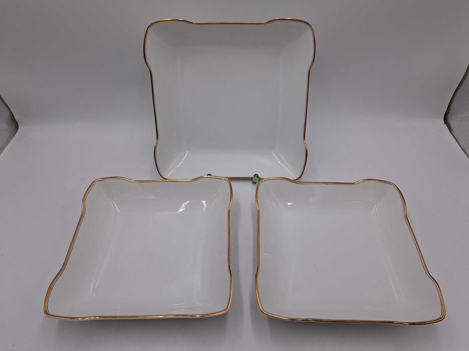 Talerz obiadowy Rosenthal Selb Bavaria biały złocenia 2 paski