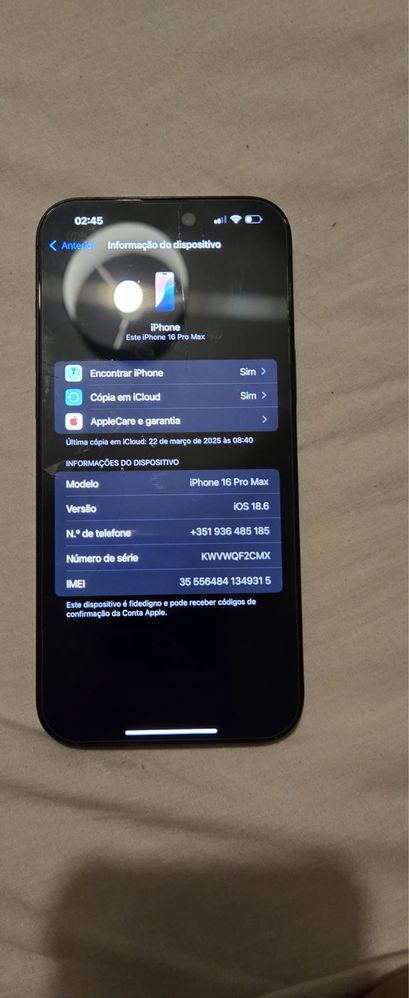 Vendo iphone 16 pro max  com pelicula