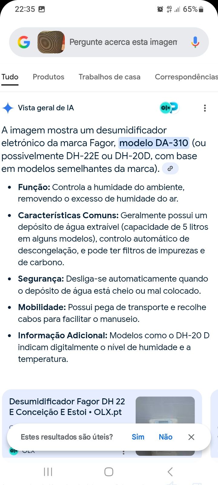 Desumidificador fagor Da 310