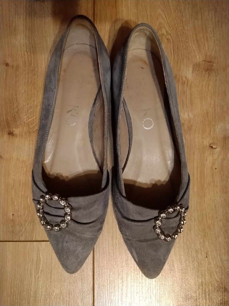 Buty Ryłko 35 szare skórzane