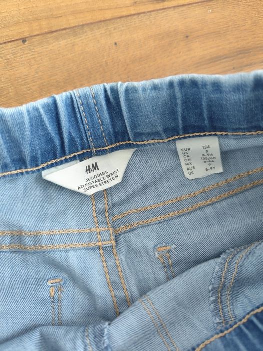 Spodnie jeans jeggins h&m jednorożec 134 elastyczne unicorn
