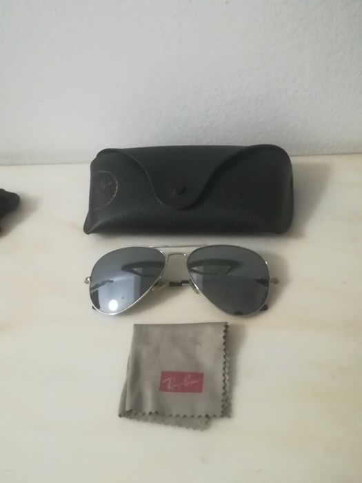 Ray ban aviator originais lentes prateadas