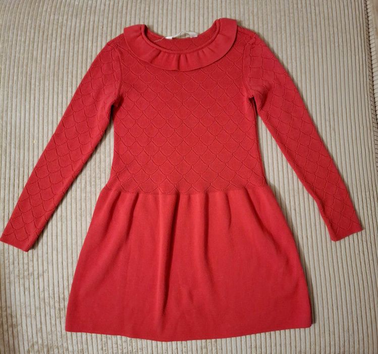 H&M sukienka dzianina czerwona świąteczna 122/128