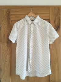 Biała męska koszula we wzory bawełna XL/L