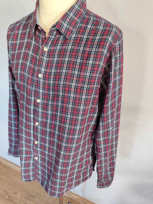 Koszula męska fioletowa w kratkę Glo-Story rozmiar XL śliwkowa koszula