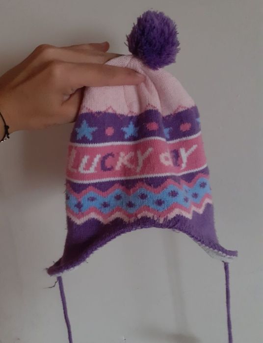 Komplet czapka zimowa szalik dla dziewczynki 2-3 lata