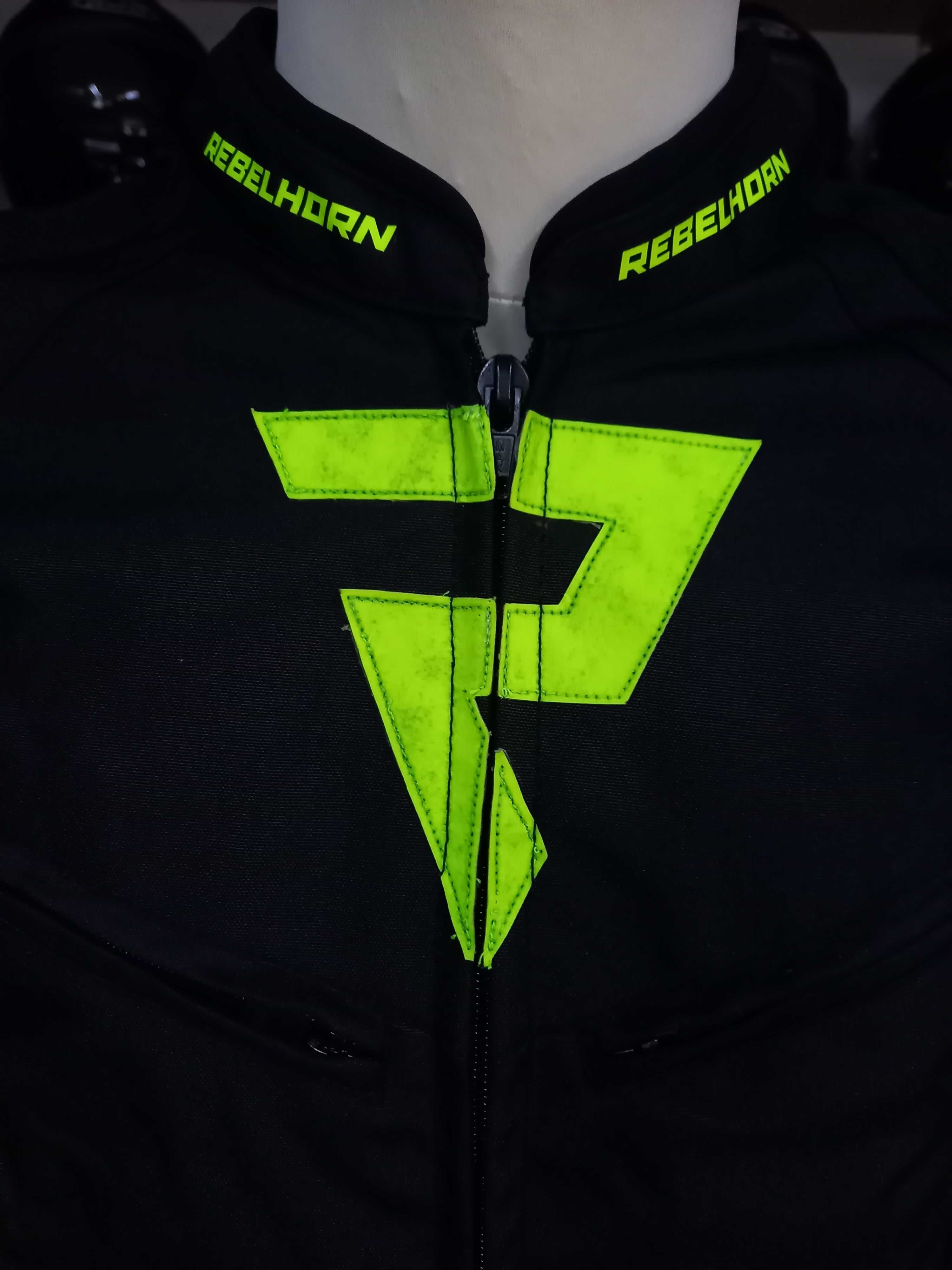 Męska Kurtka Tekstylna Rebelhorn Vandal Black/Fluo Yellow 5XL