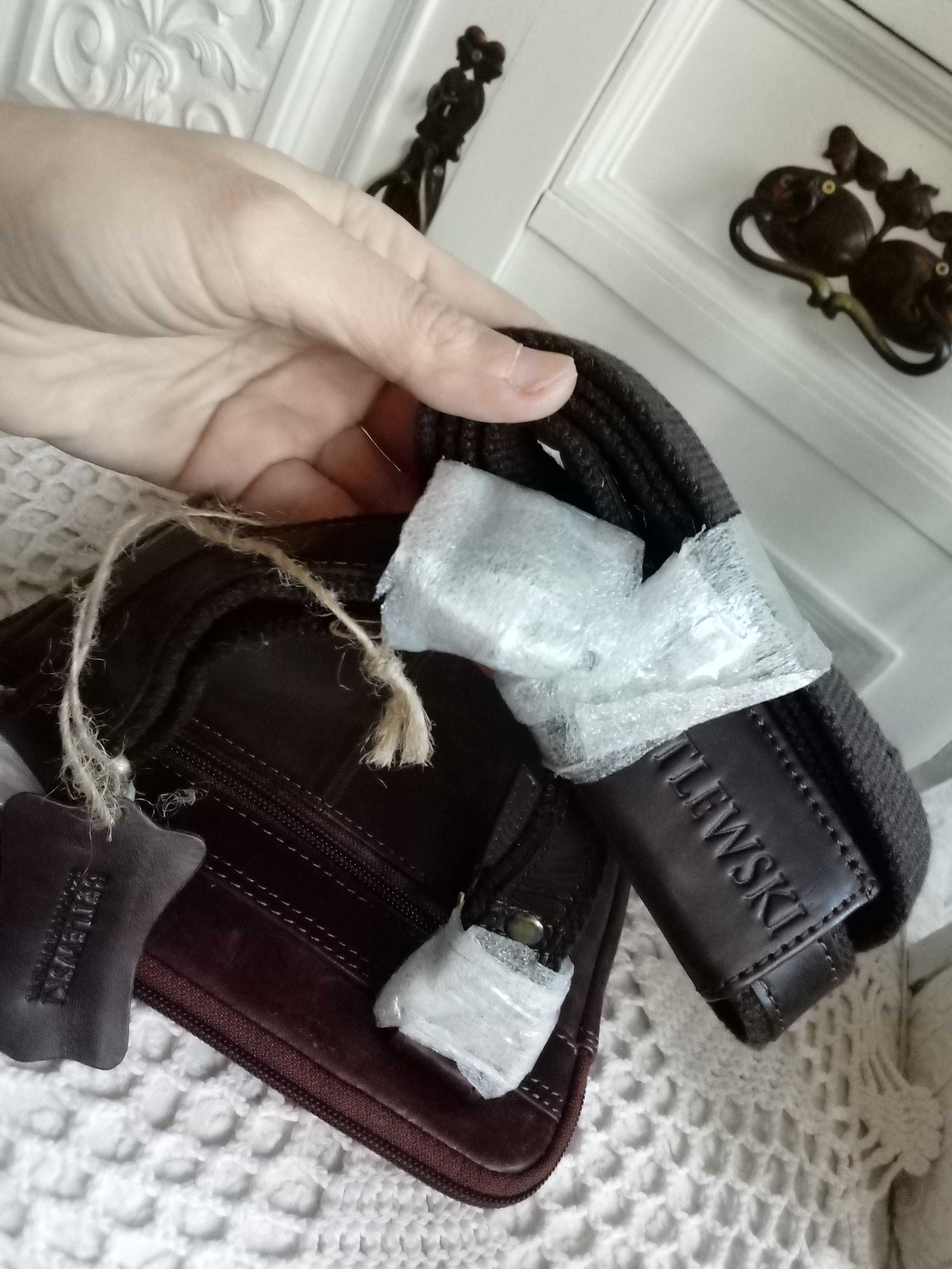 NOWA betlewski skórzana torba męska listonoszka nerka na ramię
