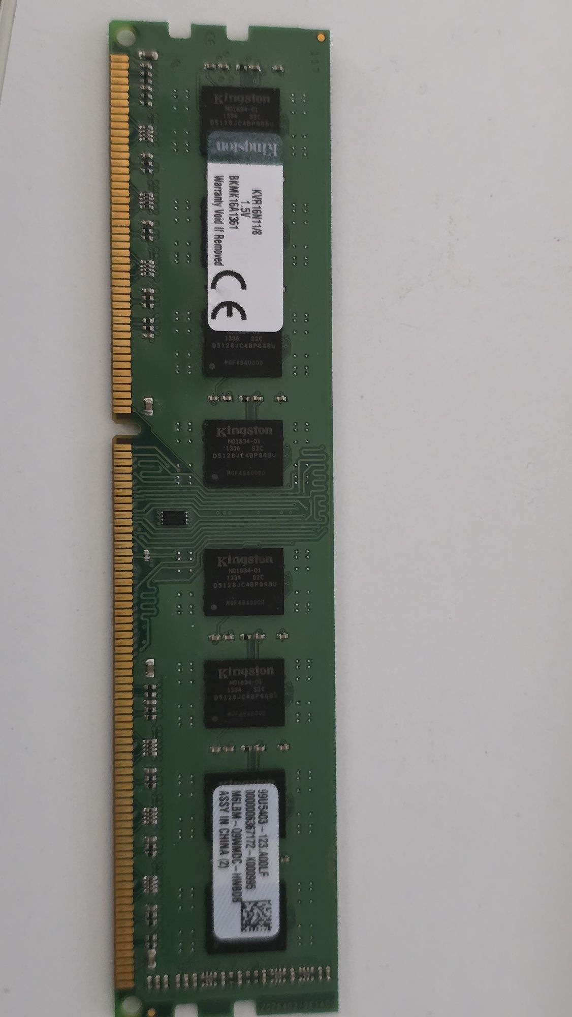 Pamięć RAM Kingston KVR16N11/8 1.5V DDR3 1600Mhz, sprawna 100%