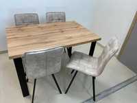 (151) Stół na metalowych nogach + 4 krzesła, nowe 1250 zł