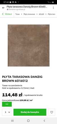 Płyta tarasowa Danzing Brown 60x60x2 opakowanie 2 szt 60zl