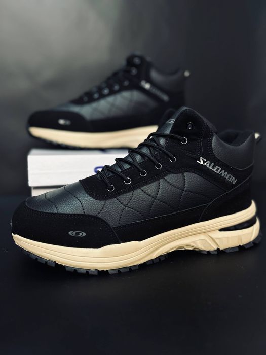 Кроссовки Salomon Черные зимние мужские кросівки Саломон великани