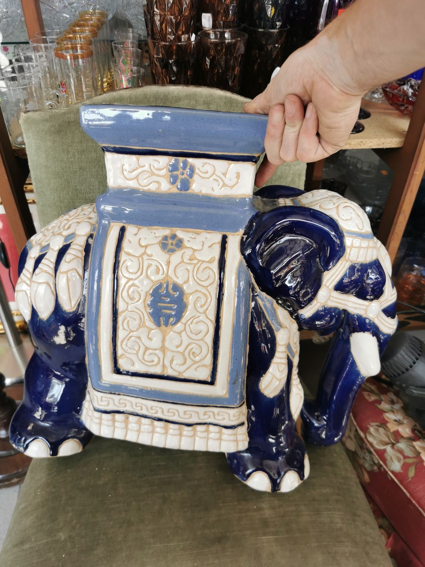 Słoń ceramiczny Stolik kwietnik