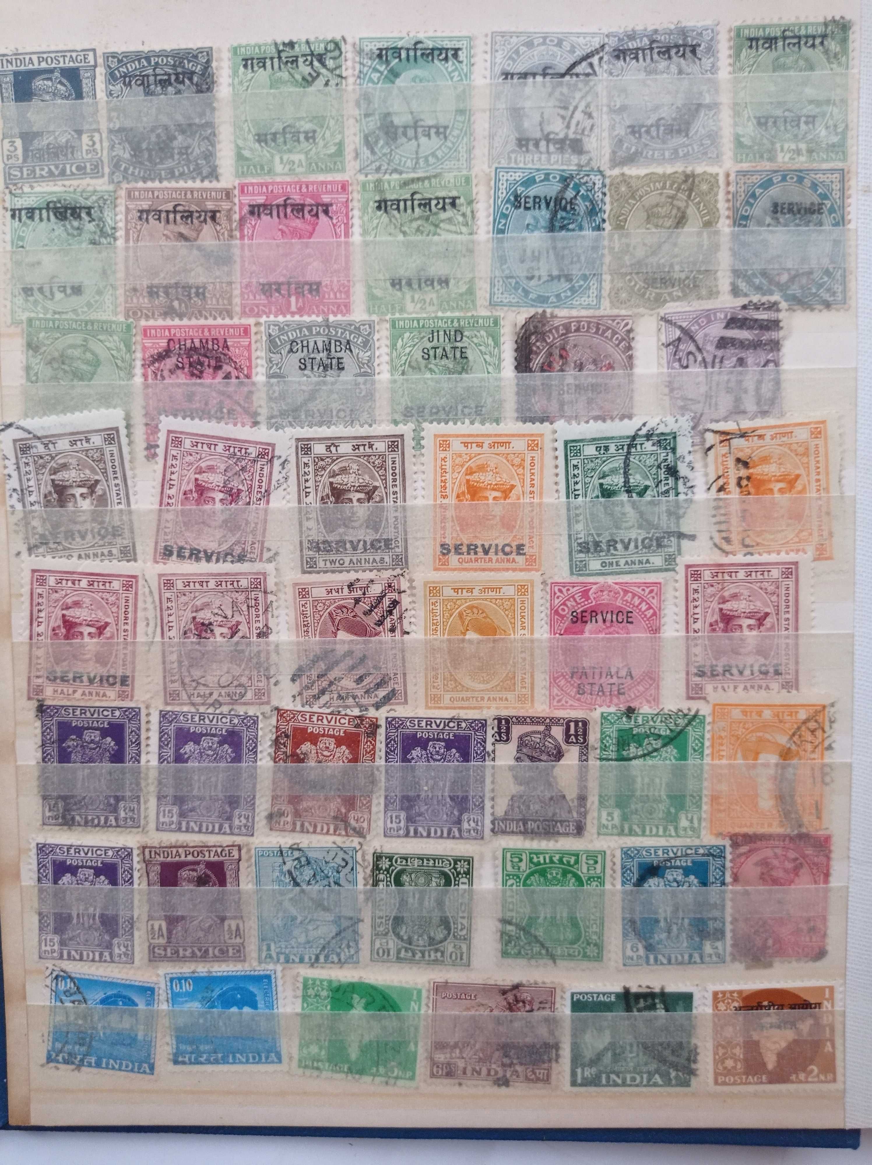 Znaczki pocztowe - Indie - 1870 -1970 - 327 sztuk + klaser.