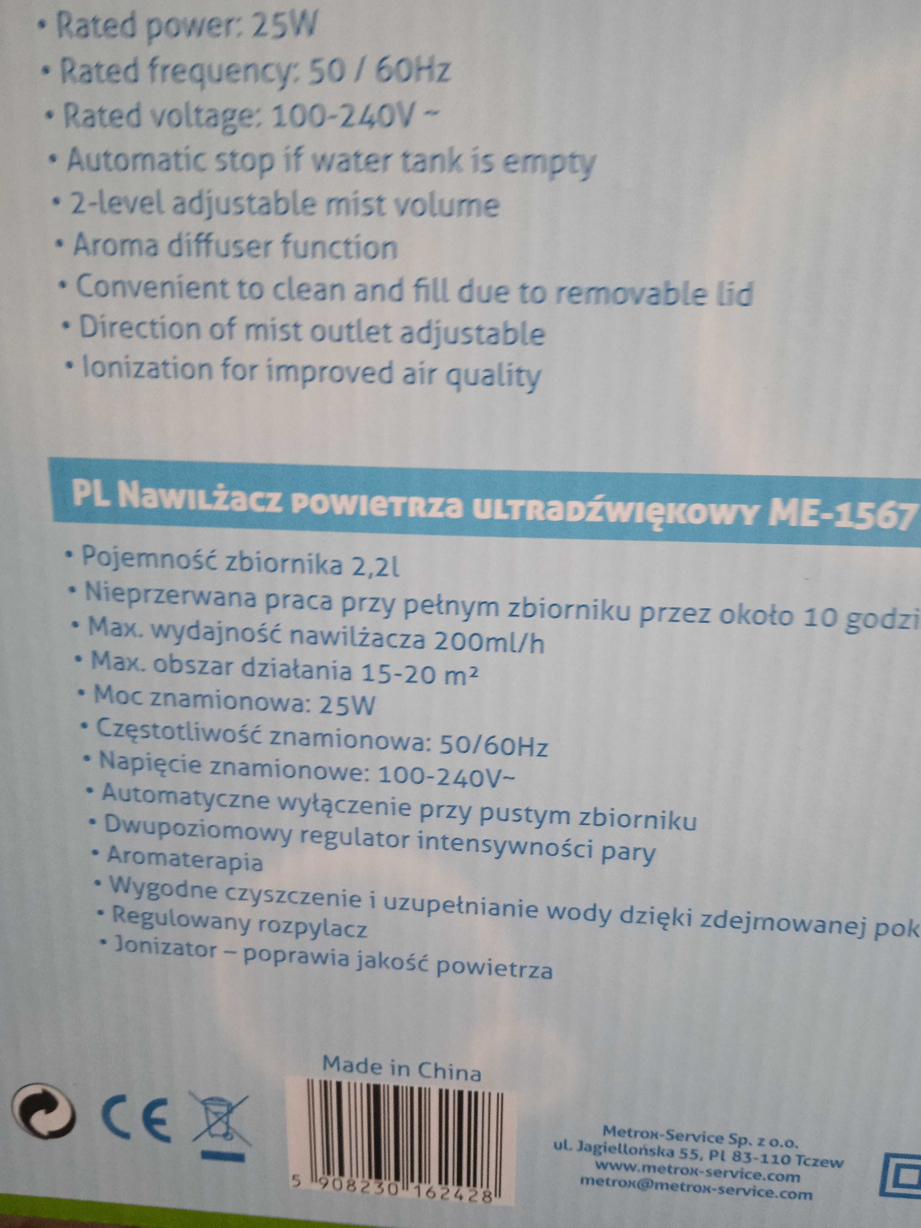 Nawliżacz powietrza METROX ME-1567