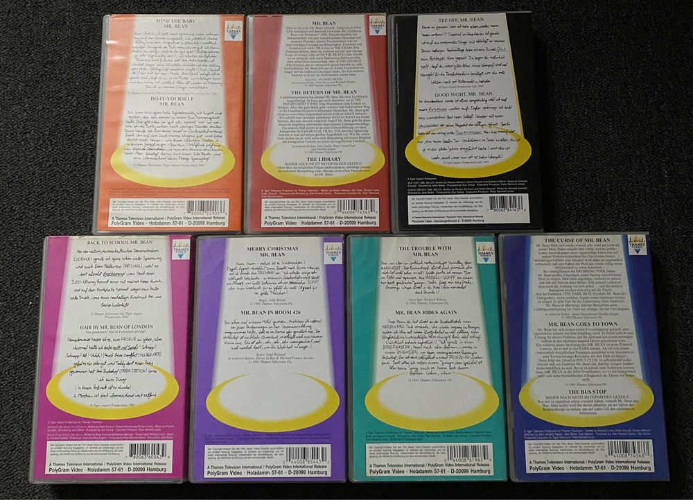 Zestaw 7 Kaset VHS  Jaś Fasola (Mr. Bean)