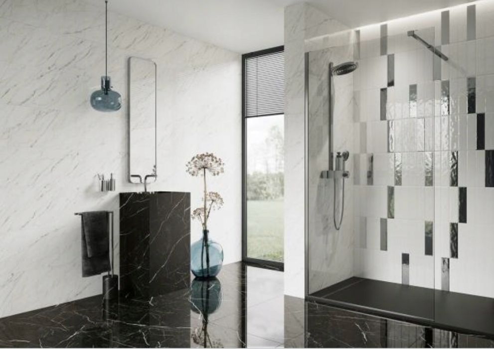 AZARIO Plytki Uniwersalna cegielka 6,5 x 29,8 Bianco Struktura połysk