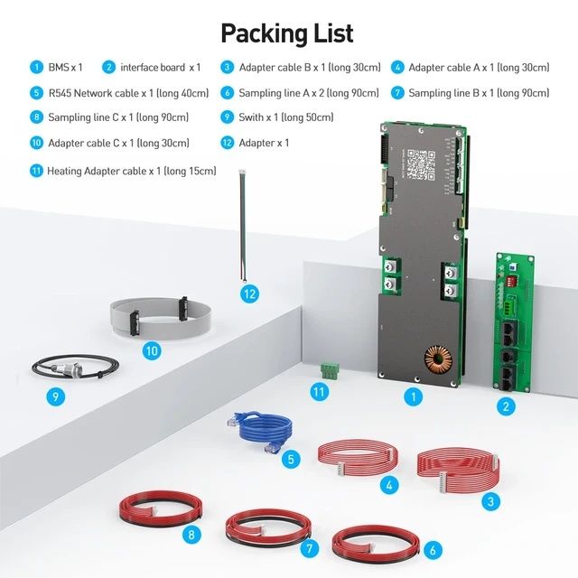 Комплект інверторана  bms Jikong JK PB2A16S20P дісплей екран 3.2