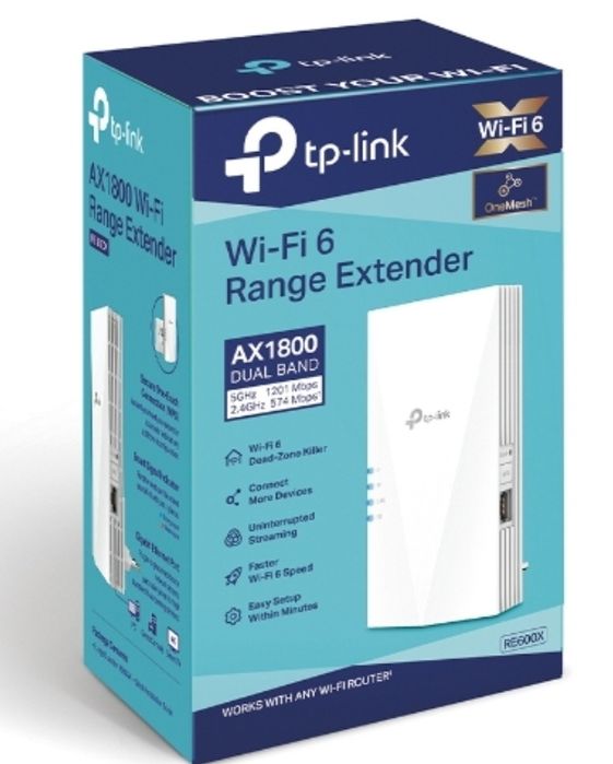 Ретранслятор TP-Link AX1800 Wi-Fi 6 Range Extender (RE600X)