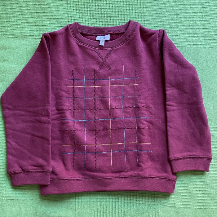 Sweatshirt bordeaux bordada Knot - 3 anos