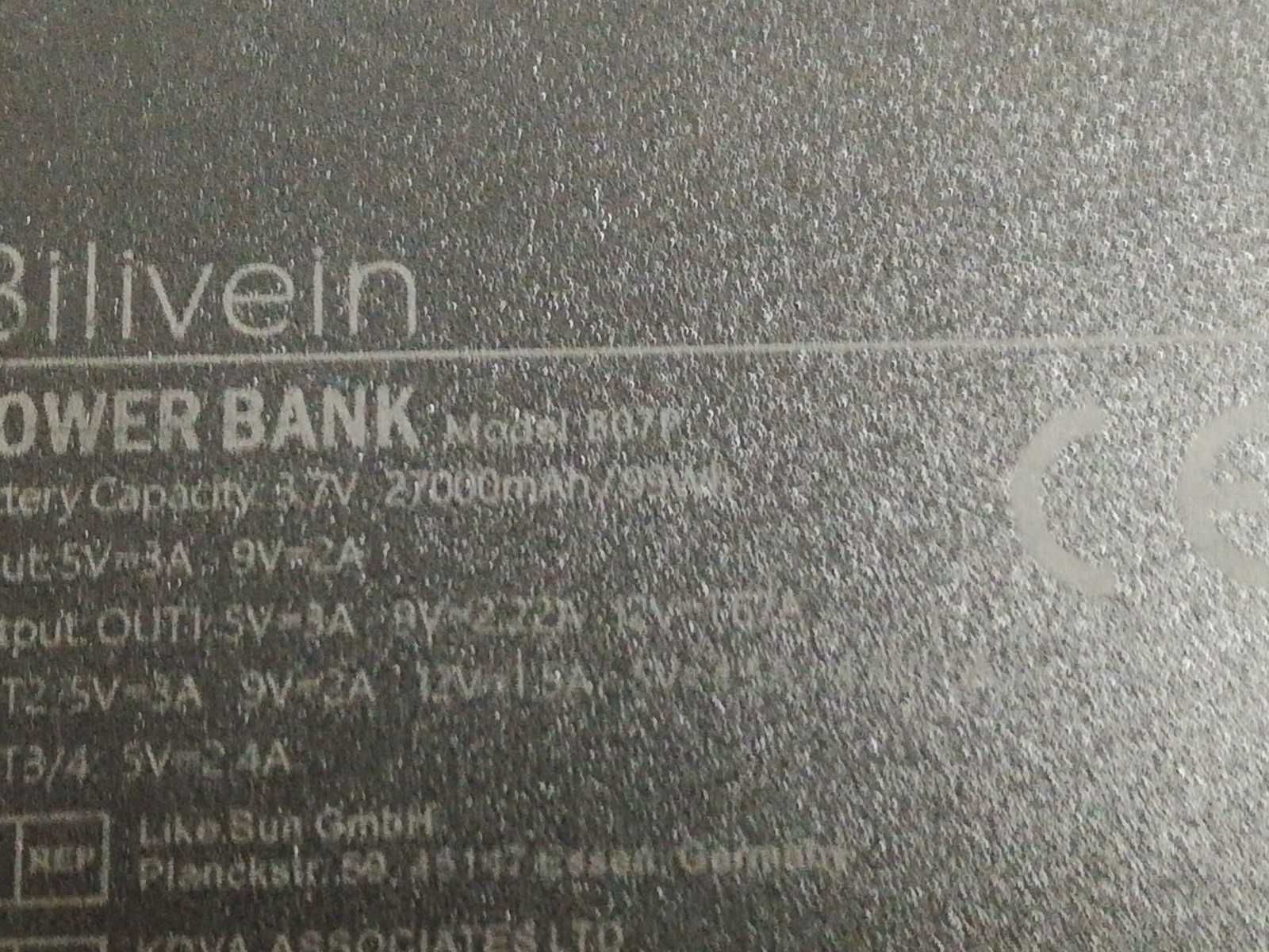 Powerbank Bilivein 27000 mAh czarny