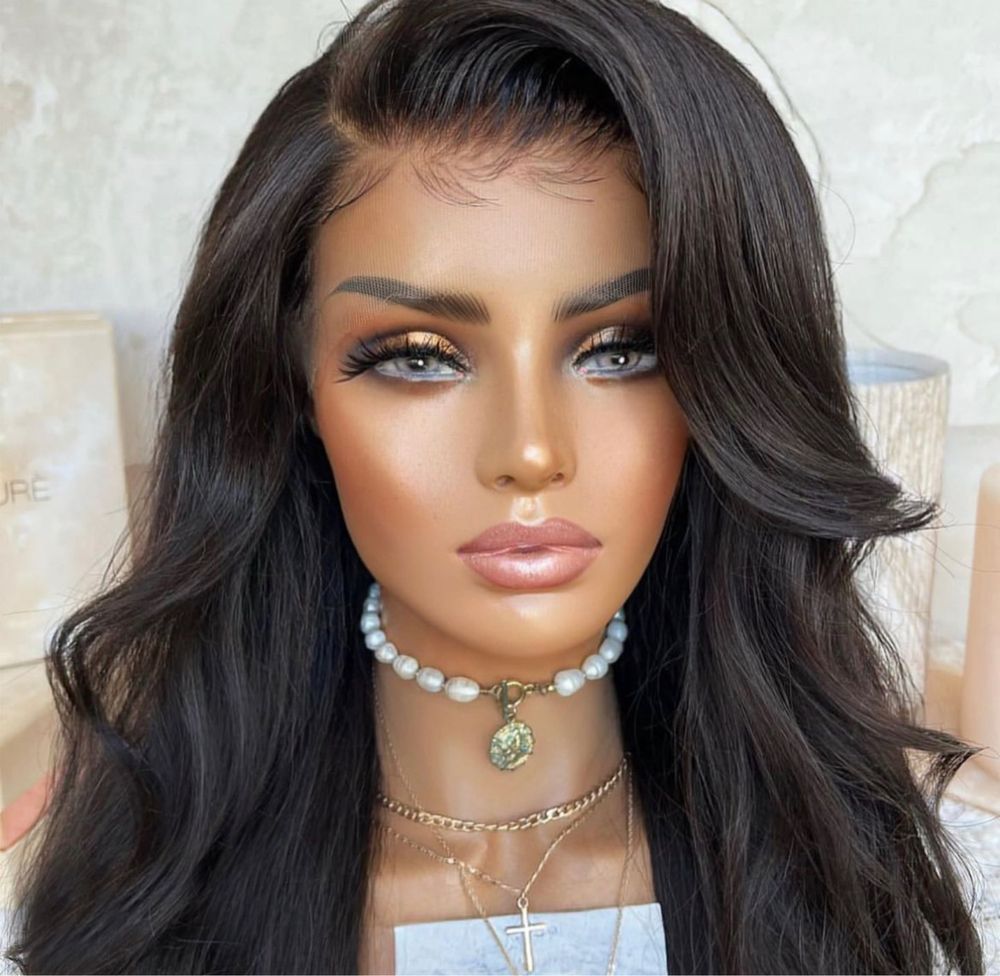 Nowa Naturalna peruka lace front 100% ludzki włos na co dzień