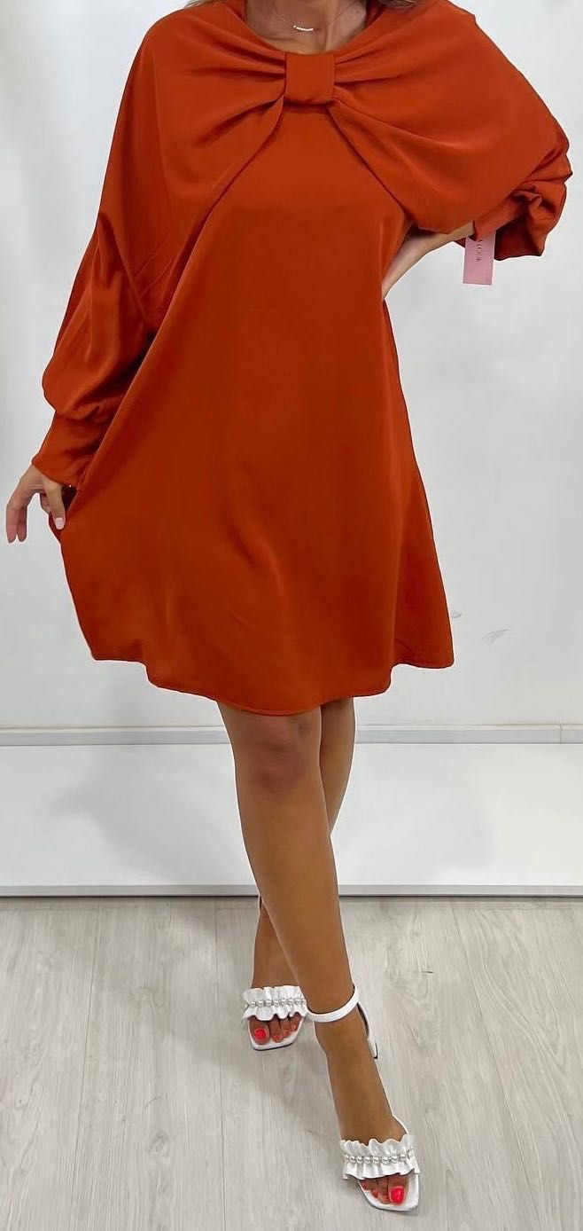 Vestido laço cor tijolo