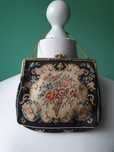 Lata dwudzieste Vintage torebka gobelinowa z markazytami petit point