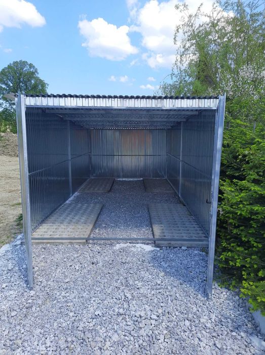 Garaż blaszany 3x5 ocynk Blaszak na budowe Garaże blaszane Hale Wiaty